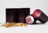 8 x Pack Velcro Rollers with 8 x Gold sliding clips