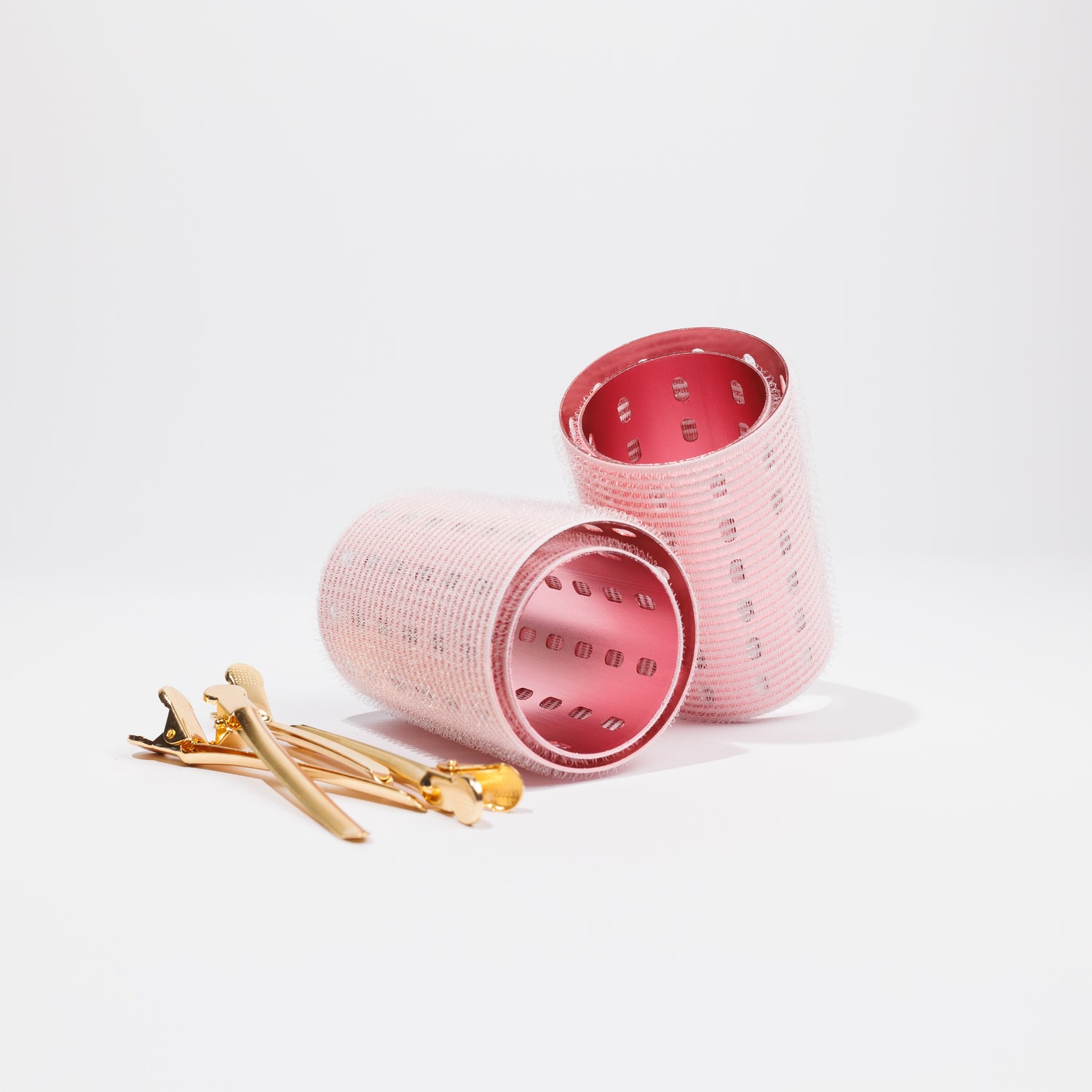 8 x Pack Velcro Rollers with 8 x Gold sliding clips
